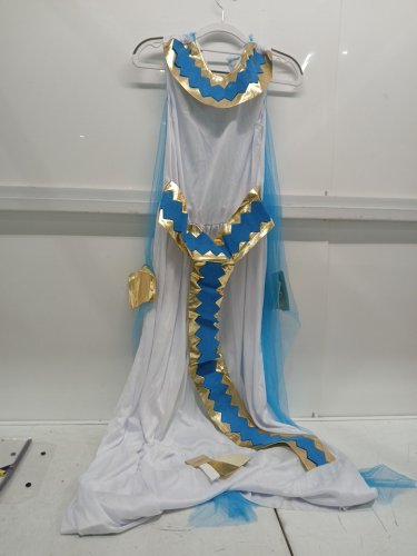 PARTYHOLIC CELESTIAL GODDESS COSTUME - large - WHITE, BLUE & GOLD (STYLE: 50182M) image 2