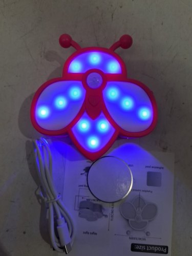 rechargeable motion sensor led bee light - pink image 2