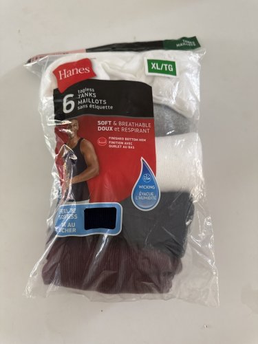 5PK MEN'S HANES SOFT AND BREATHABLE TAGLESS T-SHIRT - EXTRA LARGE - ASSORTED COLOURS image 2