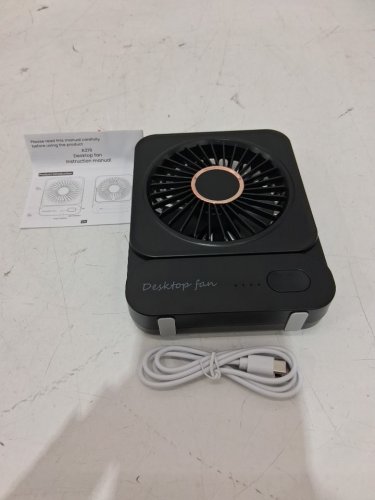 Mini Rechargeable Quiet Portable Desk Fan with 3 Speeds - 4000mAh - Black / Pink (Model: A219) image 3