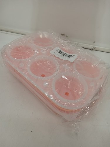 2pk silicone large sphere rose ice cube mold - makes 6 each - pink / white image 2