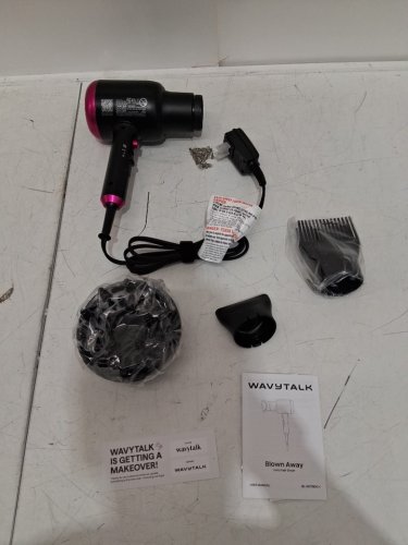 Wavytalk Fast Drying BLOW Dryer with Ceramic Technology & 3 Attachments - 1875W - BLACK/PINK (MODEL: QL-5917BDC-I) image 3
