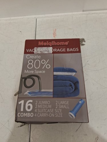 16PK meiqihome Vacuum Travel Bags - ASSORTED SIZES - CLEAR image 2