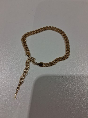 Cuban link adjustable bracelet with "حُبّ/love" drop charm - 7" - 8"/15mm charm/5mm width - gold image 3