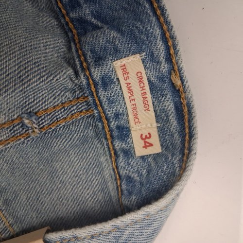 women's levis cinch baggy denim jeans - 34w x 31l - light wash blue image 4