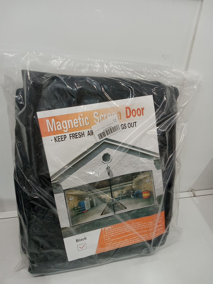 Magnetic Screen Mesh Bug-Free Door for Garage - 16FT x 7FT - Black image 2