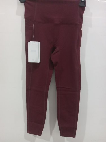 2PC pafsilipon active wear LEGGINGS & LONG SLEEVE ribbed top - small - maroon image 4