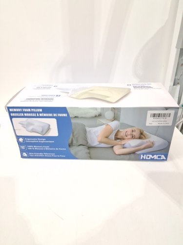 HOMCA 2-IN-1 3D CURVE Ergonomic Memory Foam Pillow - 15.5" x 23.5" - White/Grey (model: PL02) image 2