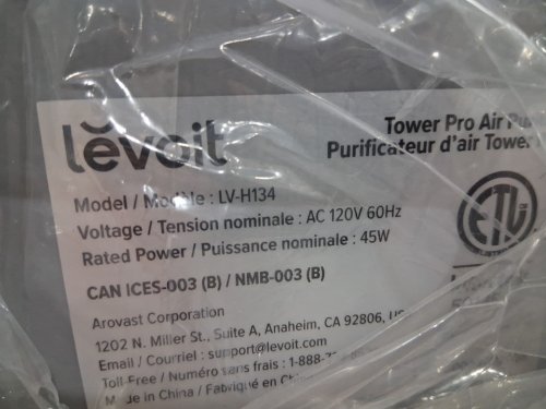 levoit tower pro air purifier with h13 true hepa filter - covers 1170sq.ft - 3 fan speeds - white (model: lv-h134) image 6