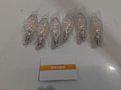 6pk hizashi e12 led filament bulbs (model: ly-c35-6w-xx-90-c) image 3