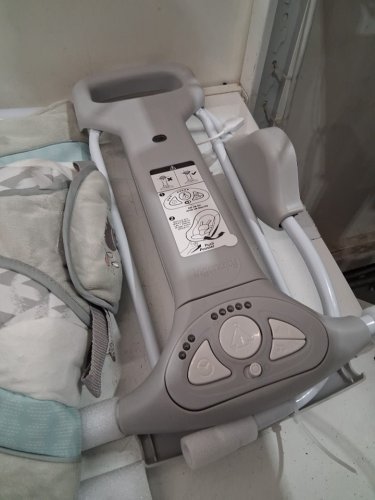 Ingenuity 2-in-1 convertme compact portable baby swing & seat with vibrations & nature sounds - battery powered - 20lbs max - raylan theme/grey (model: ‎12189) image 5
