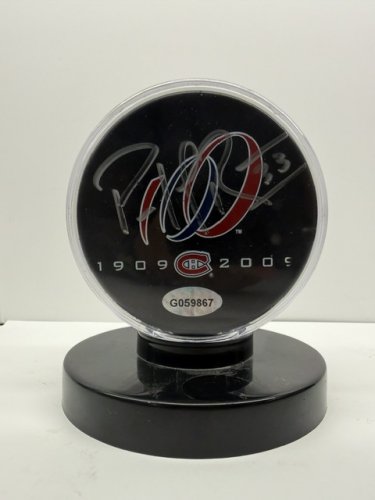 SIGNED PATRICK ROY MONTREAL CANADIENS HOCKEY PUCK image 4