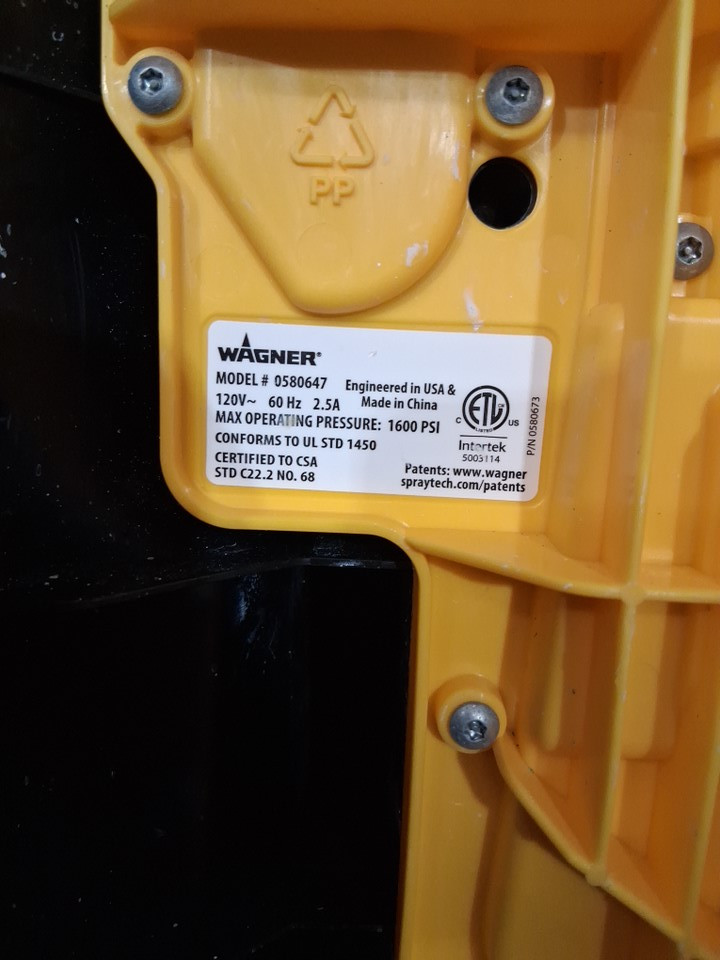 WAGNER SPRAYTECH CONTROL PRO 130 POWER TANK PAINT SPRAYER, 10" SPRAY PATTERN, 25FT HOSE -  YELLOW/BLACK (MODEL: 0580647) image 7