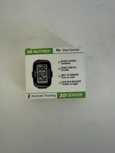 AVTREK Accurate 3D Step Counter with LED Backlight Pocket Pedometer for Walking - BLACK (MODEL: 2204) image 2