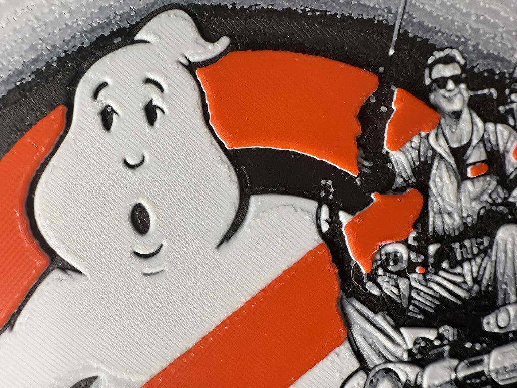 8"x8" 3D Printed - Ghostbusters - Textured Photo image 3