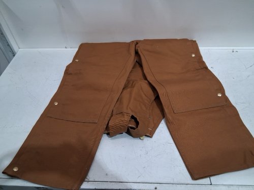 MEN'S CARHARTT UNLINED DUCK BIB OVERALLS - 36W x 30L - BROWN (STYLE : R01-M) image 5