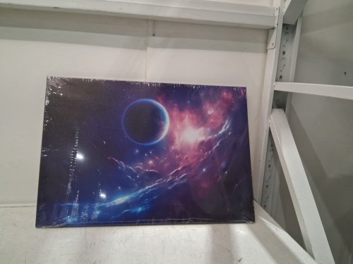 LZIMU Outer Space Canvas Wall Art -16" x 24"- purple/blue image 2