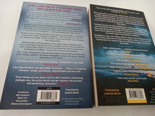 2 Assorted (Paperback) Arora Investigation Novels: Cold as Hell & Black as Death (Books #1 and #5) by Lilja sigurdardóttir image 3