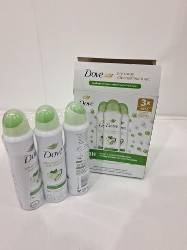 3PK DOVE advanced care spray deodorant - 107g each - cool essentials image 2