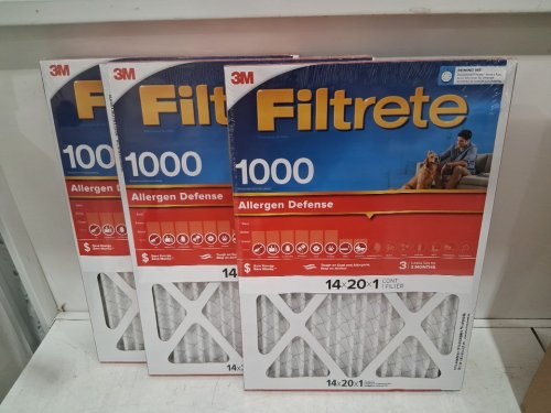 3PK 3M Filtrete Micro Allergen Defense Furnace filter MPR 1000 - 14" X 20" X1" image 2