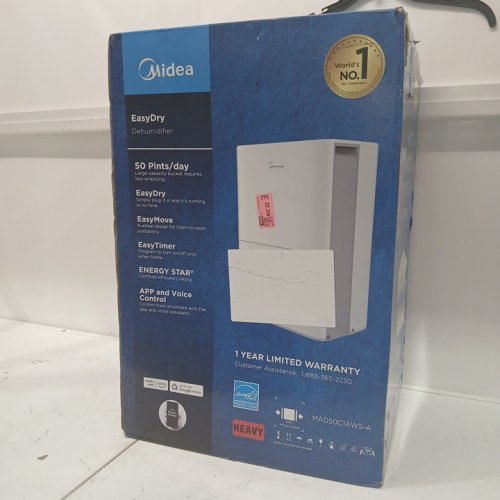 MIDEA EASYDRY DEHUMIDIFIER WITH AUTO SHUT-OFF - 4500SQ.FT COVERAGE - REMOVES 23.5L/DAY - 115V - WHITE (MODEL: MAD50C1AWS) image 2