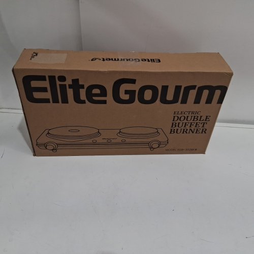 ELITE GOURMET ELECTRIC DOUBLE BUFFET BURNER - 1500w -  BLACK (MODEL: EDB-302BF#) image 2