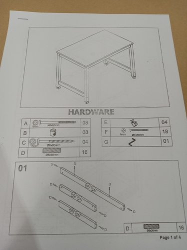 Minimalist Study Desk with Wheels - 39"D x 23"W x 30"H - White (Model: 4545-DESK) image 5