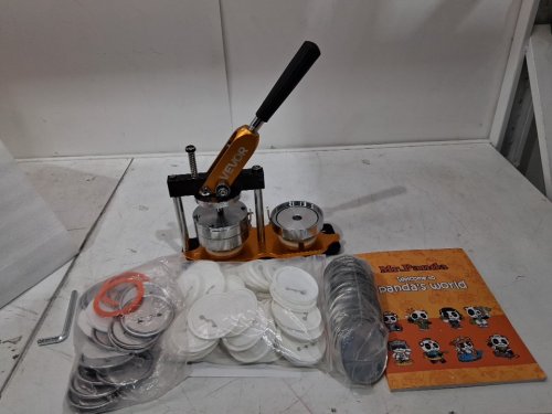 VEVOR diy button/badge punch press & button maker - 3" - ORANGE/BLACK/stainless steel (model: JS-75-GD-01) image 4