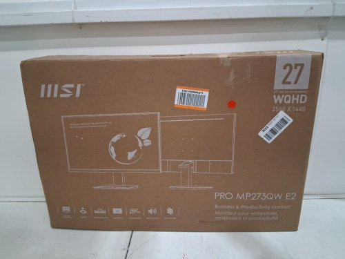 MSI PRO MP273QW E2 AMZ COMPUTER MONITOR WITH BUILT IN SPEAKERS - 27" - QHD - 100HZ - IPS - WHITE image 2