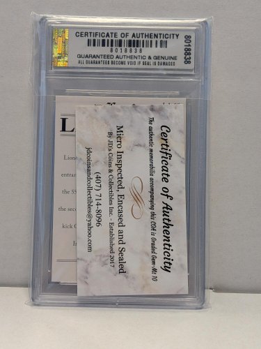 LIONEL MESSI LEGENDS FIFA CARD - JDCC GEM MINT 10 - 2023 LEAF ACHIEVEMENT #LA-08 image 3