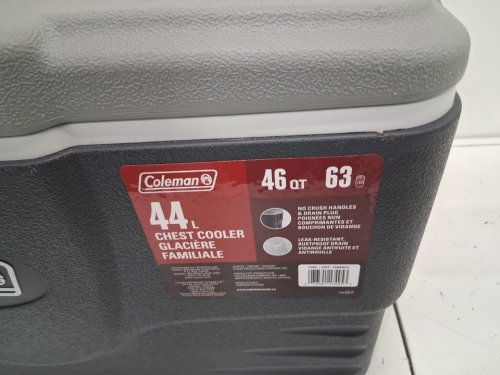 COLEMAN EXTREME COOLER WITH HEAVY DUTY CARRY HANDLES - 46 QUART - GREY (MODEL: CM2201100/1986833) image 3
