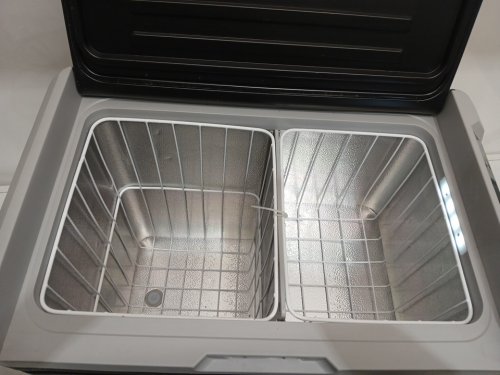 EUHOMY DUAL ZONE PORTABLE CAR FRIDGE FREEZER LED DIGITAL DISPLAY AND BUILT-IN WHEELS AND HANDLES - 50L - 100V - BLACK / GREY (MODEL:CF003-50BL-CAEH) image 4