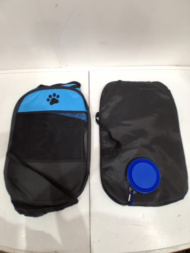 ZuHucpts Portable Foldable Pet Playpen Tent WITH COLLAPSIBLE Travel Bowl - MEDIUM - 28" X 28" X 18" - BLACK/BLUE image 3