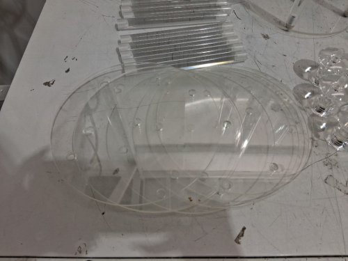 8PK 5 arm acrylic candelabra centerpiece - 26.5" x 8.5" - clear image 4
