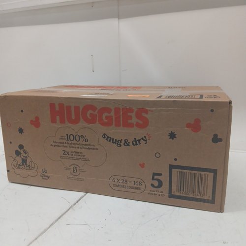 168PK baby huggies snug and dry diapers - size 5 (27+lb) - disney MICKEY MOUSE (model: 56413) image 2