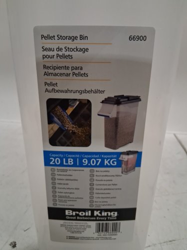 BROIL KING WOOD PELLET STORAGE BIN WITH HANDLE - 20lb Capacity - Clear/Black (MODEL: 66900) image 4