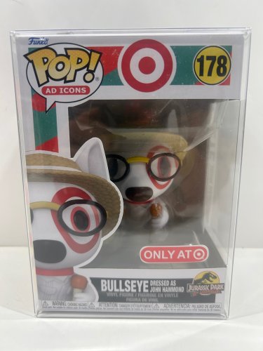 Funko pop! **only at target** ad icons: target - bullseye dressed as John Hammond vinyl figure (#178) **plastic protector cover** image 2