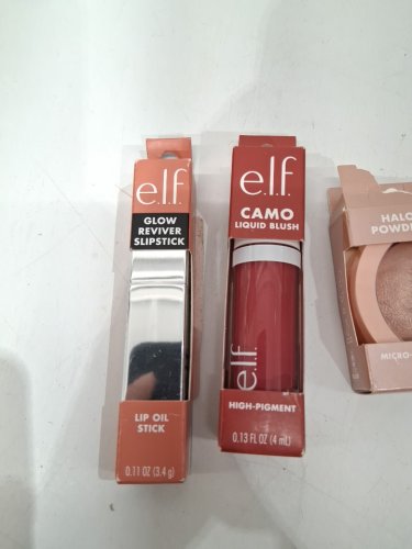 4 assorted elf makeup products - assorted  sizes, types and uses - concealer / liquid blush / highlighter/ lipstick image 3