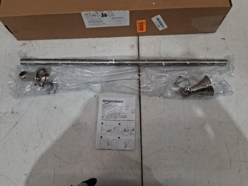 AMAZONBASICS MODERN, CLASSIC BATHROOM TOWEL BAR - 24" - SATIN NICKEL (MODEL: AB-BR811-SN) image 5