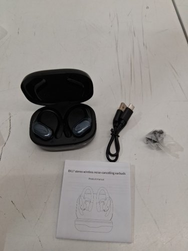 tws WATERPROOF TRUE WIRELESS BLUETOOTH sports EARBUDS WITH DIGITAL DISPLAY - BLACK (MODEL: BX17) image 2