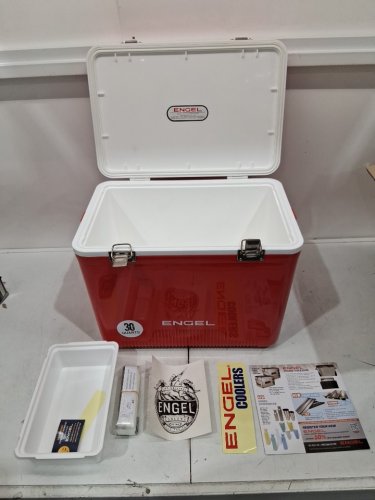 Engel Leak-Proof Airtight Dry box Cooler - 30QT - RED/WHITE (MODEL: UC30R) image 9