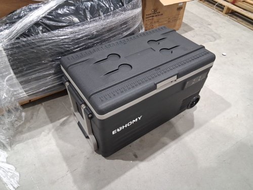 EUHOMY Portable Refrigerator Freezer with Dual-Zone Adjustable Cooling with 12/24 V DC & 110–240 V AC Power, App & LCD Digital Control, High-Efficiency Frost-Free Compressor, Wheeled Design - Black / Grey (Model: CF011-75BL-CAEH) image 8