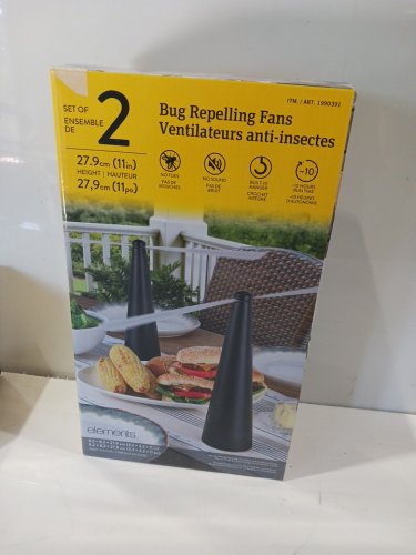2pk ELEMENTS rechargeable Bug Repeller Fans - black (model: 1990391) image 2