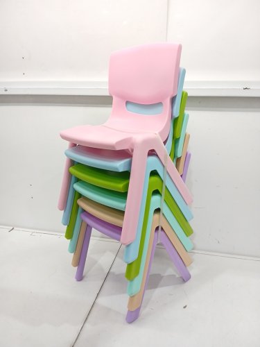 6PC Colourful Stackable PLASTIC School Chairs - 21" - 170lbs cap image 4