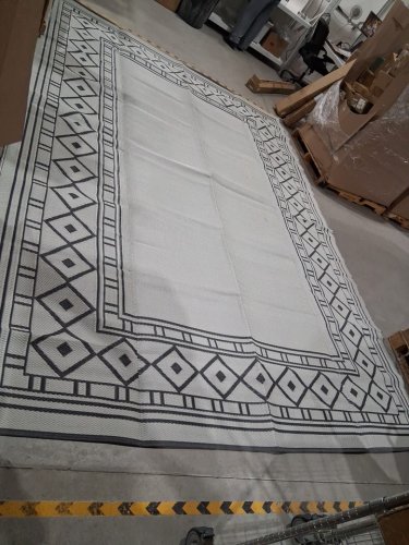 deorab reversible outdoor area rug - 9ft x 12ft - grey/white image 3
