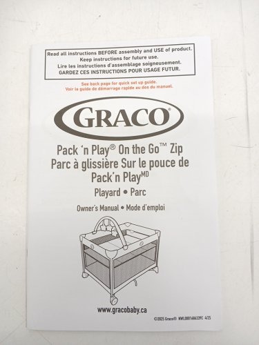 GRACO PACK N' PLAY ON THE GO ZIP PLAYARD - REEVES - BLACK/GREY (MODEL: 2217526) image 5