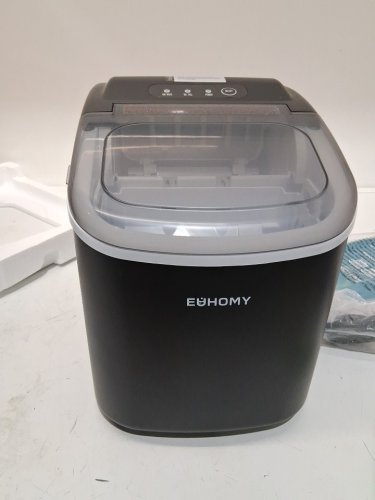 EUHOMY Countertop Ice Maker Machine with Handle, Basket and Scoop - MAKES 26LB/Day - BLACK (MODEL: im-06d/IM001-Bbl-CAEH) image 3