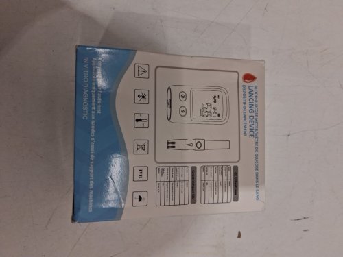 104PC blood glucose meter kit with lancets and strips - white/grey image 2