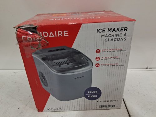 FRIGIDAIRE COMPACT COUNTERTOP ELECTRIC ICE MAKER - MAKES 26LBS OF ICE/DAY - SILVER (MODEL: EFIC189-B-SILVER) image 8