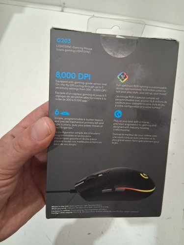 Logitech G203 LIGHTSYNC RGB Mouse - 8,000 DPI, 6 Buttons - BLACK (Model:‎ mu0054) image 4